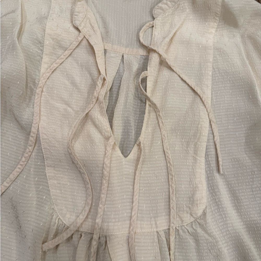 Treasure & Bond Cream Blouse with Ruffle Detail - Picture 3 of 7
